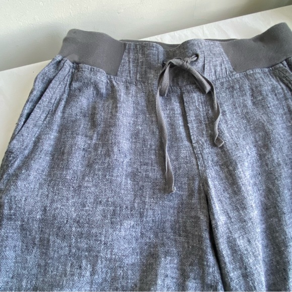 SoHo Grey Linen Blend Pull-On Draw String Wide Legs Pants - Picture 3 of 9